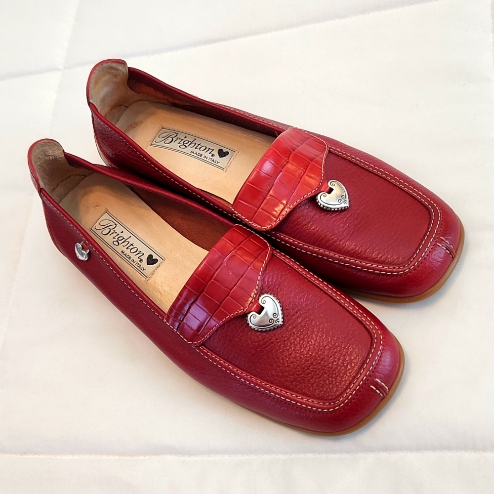 💥 HP💥 Brighton Ursa Red  Leather Flats 7.5M